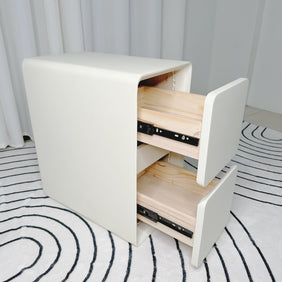 Nancy Minimalist Narrow Side Table / Drawer (Off-White)
