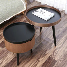 Load image into Gallery viewer, Luna Brown &amp; Black Modern Industrial Round Double Center Table