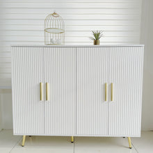 Load image into Gallery viewer, Bambi Gold &amp; White Console Foyer Table w/ Storage