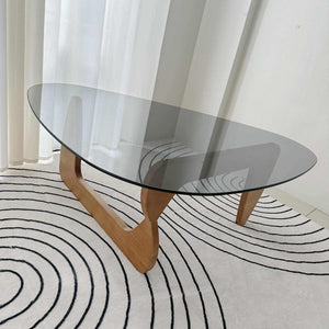 Gaia Clear Glass & Wood Center Table (brown black)