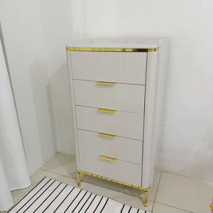 Luxury Glossy Console Coffee Prep Bar Clothes Chest Drawers