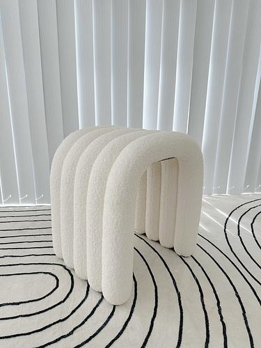 Lamb Wool Vanity Stool Chair