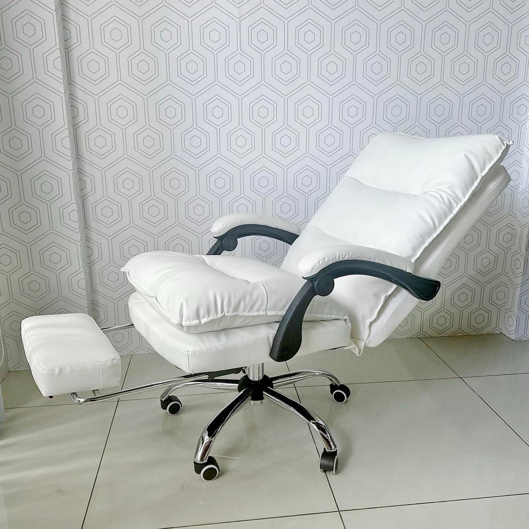 Callie White Executive Office Chair w/ Footrest