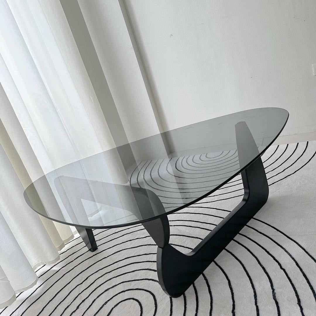 Gaia Clear Glass & Wood Center Table (black)