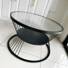 Load image into Gallery viewer, Clara Black Glass &amp; Steel Round Center Table