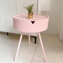 Load image into Gallery viewer, Round Side Table with Storage (Pink)