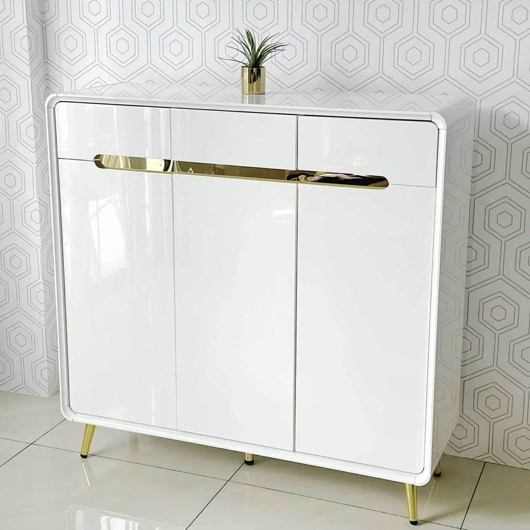 Chloe 100cm Luxury Gold Glossy Console Cabinet Table