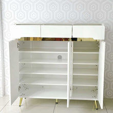 Load image into Gallery viewer, Chloe 100cm Luxury Gold Glossy Console Cabinet Table