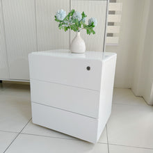Load image into Gallery viewer, Yvette w/ Lock 3-drawer Glossy Side End Table
