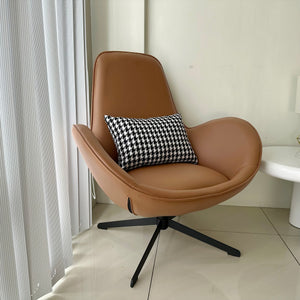 Tan Modern Swivel Accent Chair