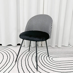 Houndstooth Accent Vanity Dining Chair