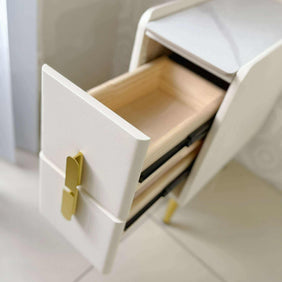 Dahlia Gold Upholstered Bed Side Table Drawer