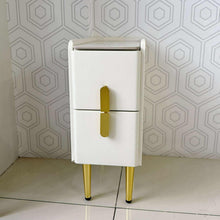 Load image into Gallery viewer, Dahlia Gold Upholstered Bed Side Table Drawer