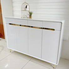 Load image into Gallery viewer, Chloe Luxury Gold Glossy Console Cabinet Table