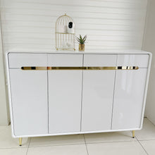 Load image into Gallery viewer, Chloe Luxury Gold Glossy Console Cabinet Table