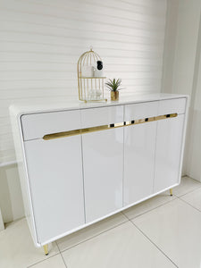 Chloe Luxury Gold Glossy Console Cabinet Table