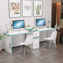 Load image into Gallery viewer, Misty Double Desk Office Computer Study Table for 2 (White)