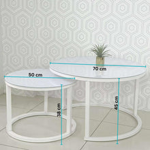 Load image into Gallery viewer, Stacy White Glass &amp; Steel Round Double Center Table