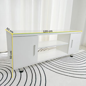 Trixie Glass Top TV Rack (All-White)