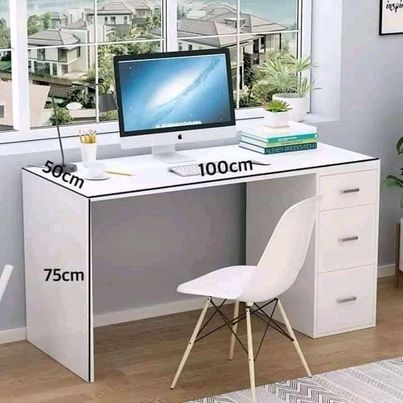 Misty Office Table (All-White)
