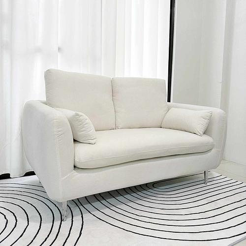 White Modern Suede Love Seat Couch