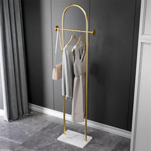 Load image into Gallery viewer, Marble-Printed Tile Base Gold Painted Clothes Hook Rack