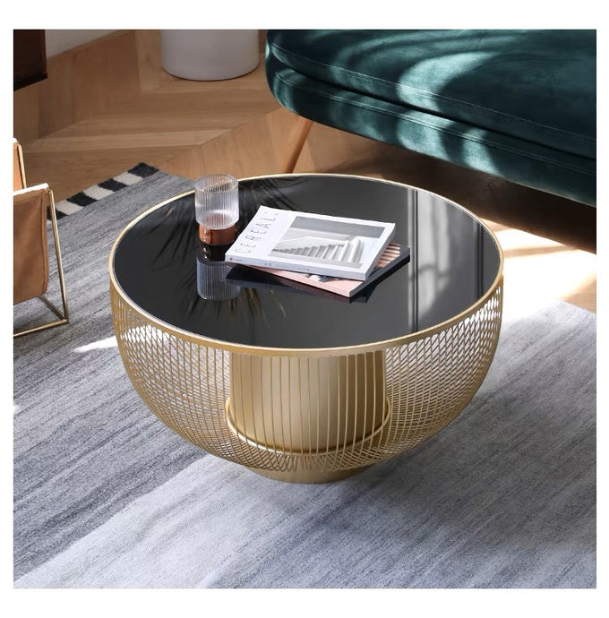 Gold & Black Round Center Table