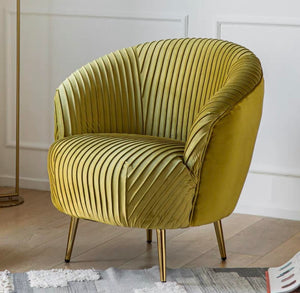 Yellow Green & Gold Accent Chair