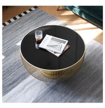 Load image into Gallery viewer, Gold &amp; Black Round Center Table