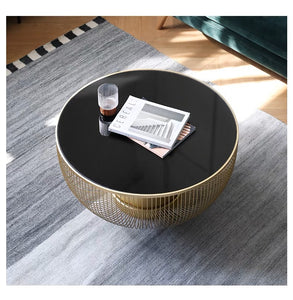Gold & Black Round Center Table