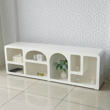 Load image into Gallery viewer, [Preorder] Mediterranean Cement Look Wood White TV Table Rack