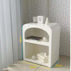 Mediterranean Cement Look Wood White Bed Side Night End Table