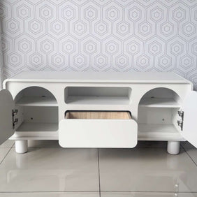 120cm modern white mediterranean console tv rack table cabinet for 50” tv or smaller