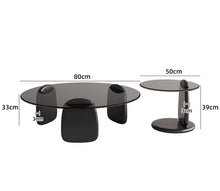 Load image into Gallery viewer, Greta Modern Glass Double Center Table (Black)