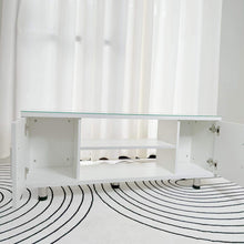 Load image into Gallery viewer, Trixie tempered glass top tv rack (white)