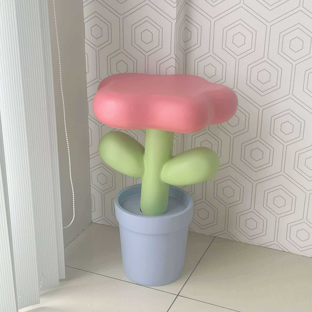 Floral pink side table