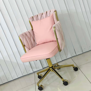 Taylor Gold Velvet Swivel Office Vanity Study Computer Work Accent Chair