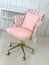 Load image into Gallery viewer, Taylor Gold Velvet Swivel Office Vanity Study Computer Work Accent Chair