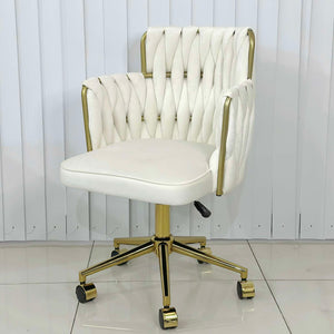 Taylor Gold Velvet Swivel Office Vanity Study Computer Work Accent Chair