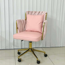 Load image into Gallery viewer, Taylor Gold Velvet Swivel Office Vanity Study Computer Work Accent Chair