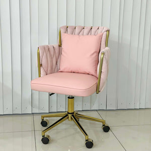 Taylor Gold Velvet Swivel Office Vanity Study Computer Work Accent Chair