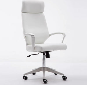 Penelope White Faux Leather Executive Office Chair
