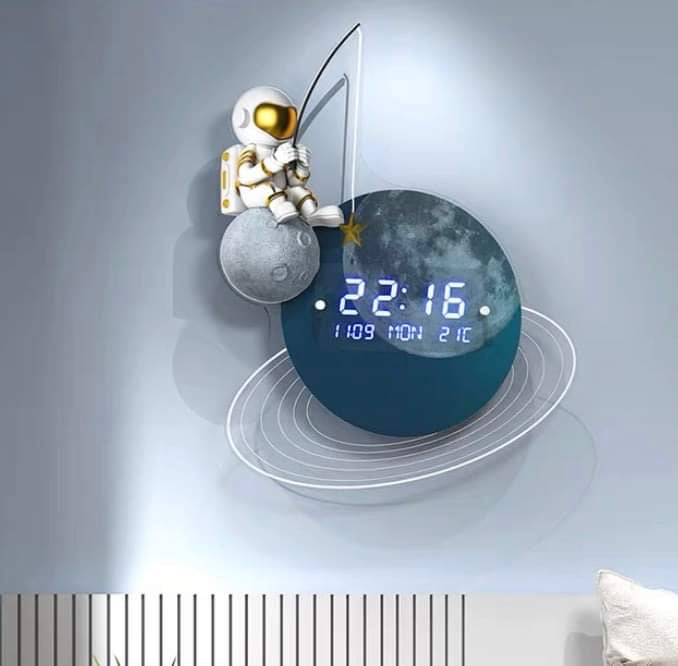 Astronaut Digital Wall Clock Decor