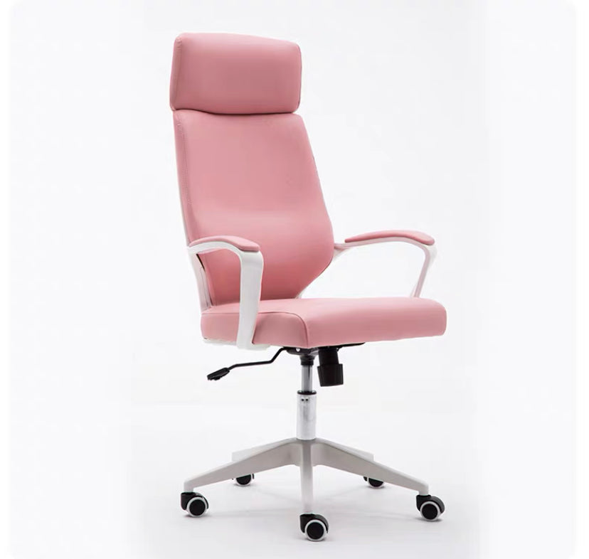 Pink faux deals leather office chair