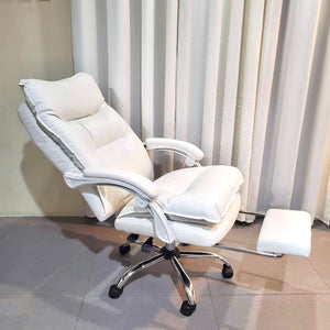 Callie White Executive Office Chair w/ Footrest