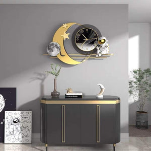 Moon & Astronaut Analogue Wall Clock Decor