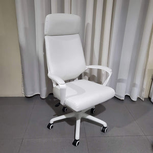 Penelope White Faux Leather Executive Office Chair